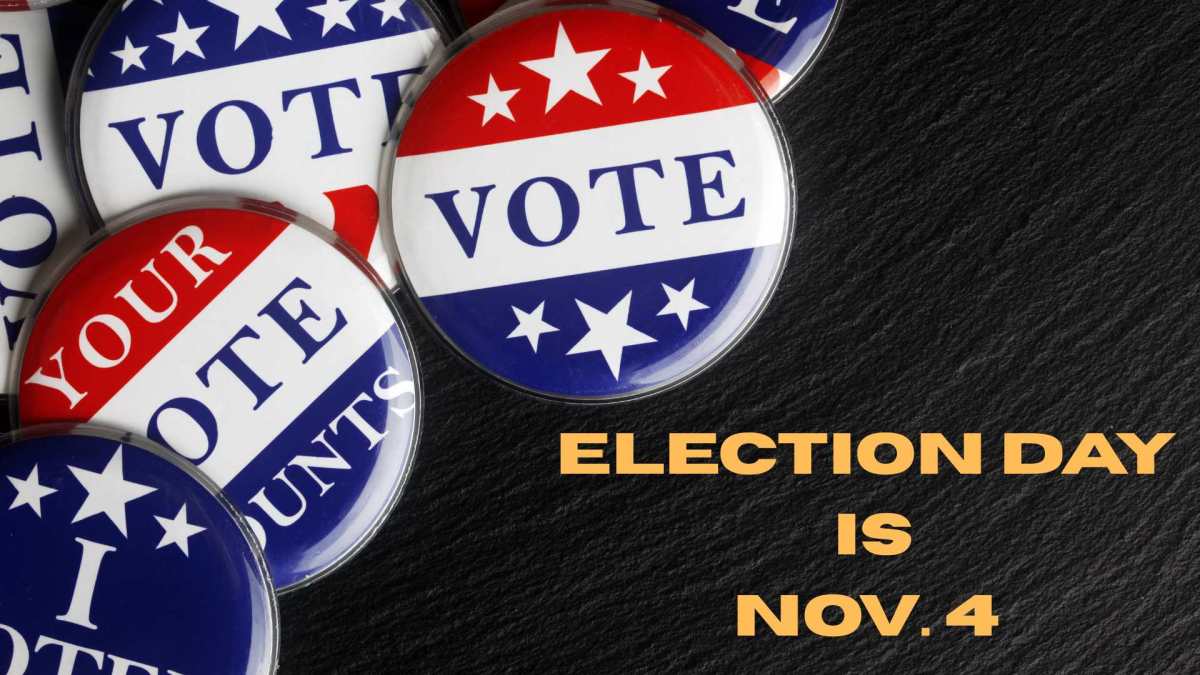 An image made on Canva.com that says Election Day is Nov. 4.