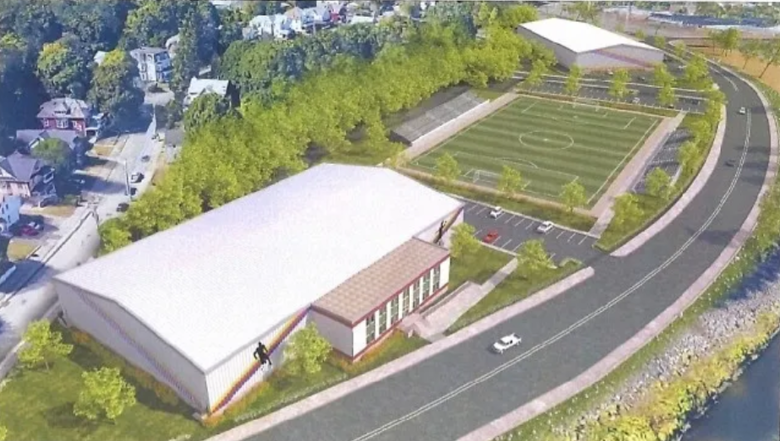 A 2022 rendering of a private athletic complex on Olson Drive in Ansonia.