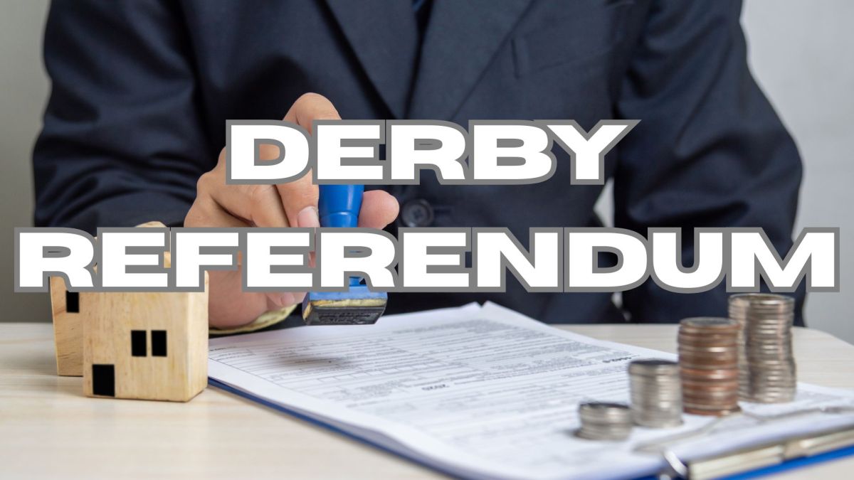 A stock image with the words 'Derby Referendum' written on it.