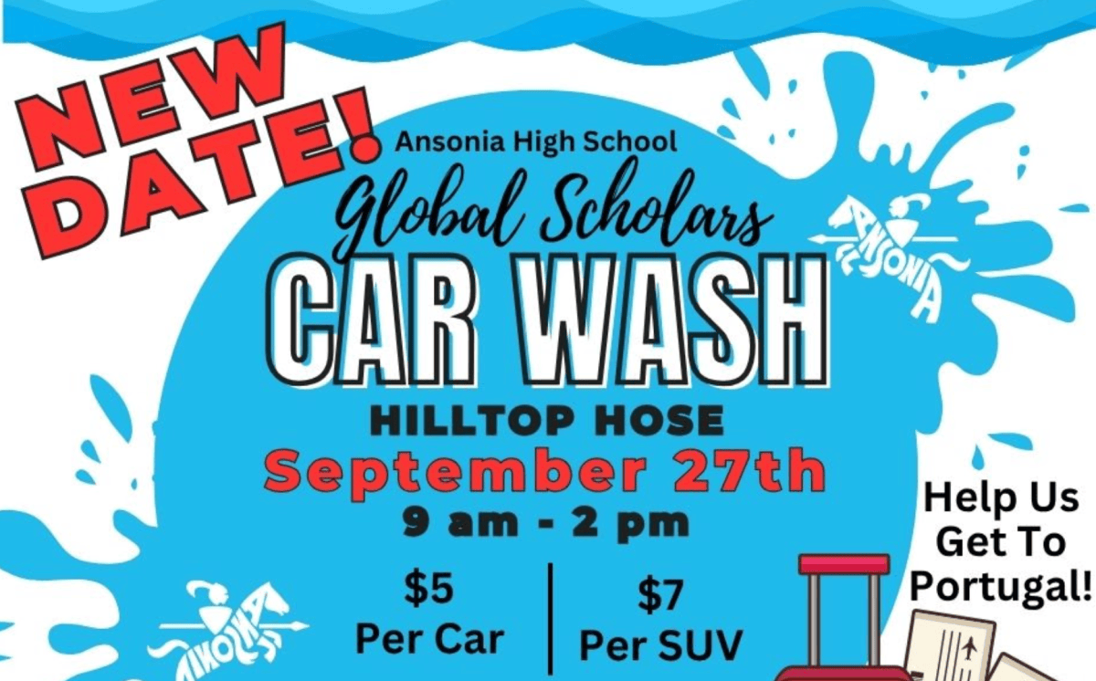 Ansonia High School Global Scholars Car Wash Sept. 27
