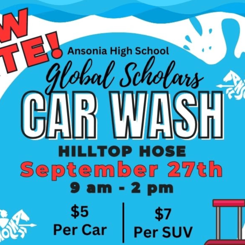 Ansonia High School Global Scholars Car Wash Sept. 27