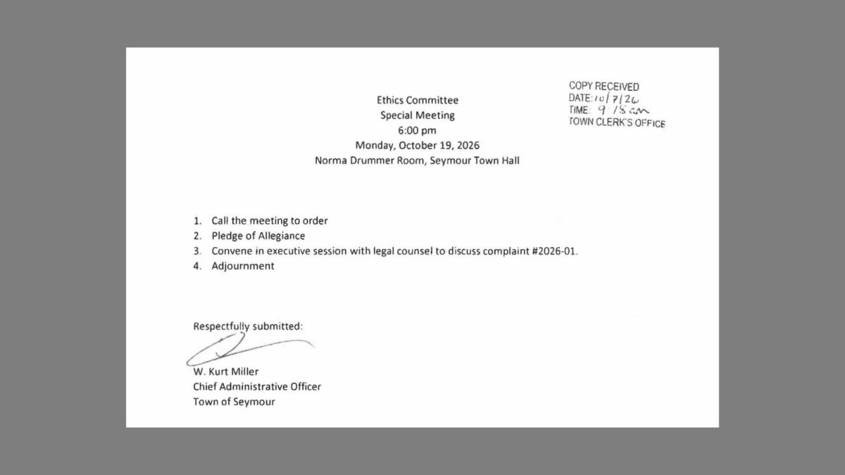 Seymour Ethics Board To Meet Again Oct. 19